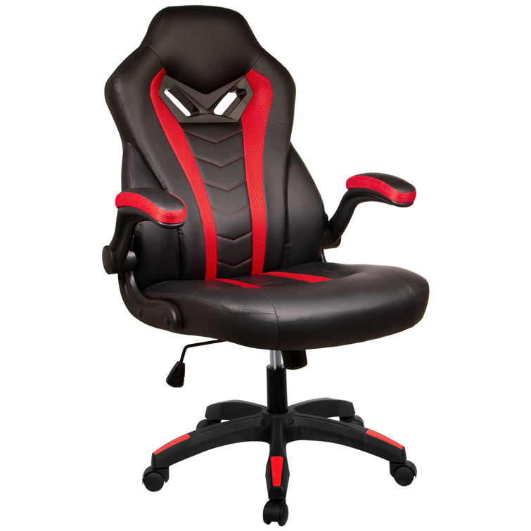 Inbox Zero Adjustable Reclining Ergonomic Faux Leather Swiveling PC Racing Game Chair